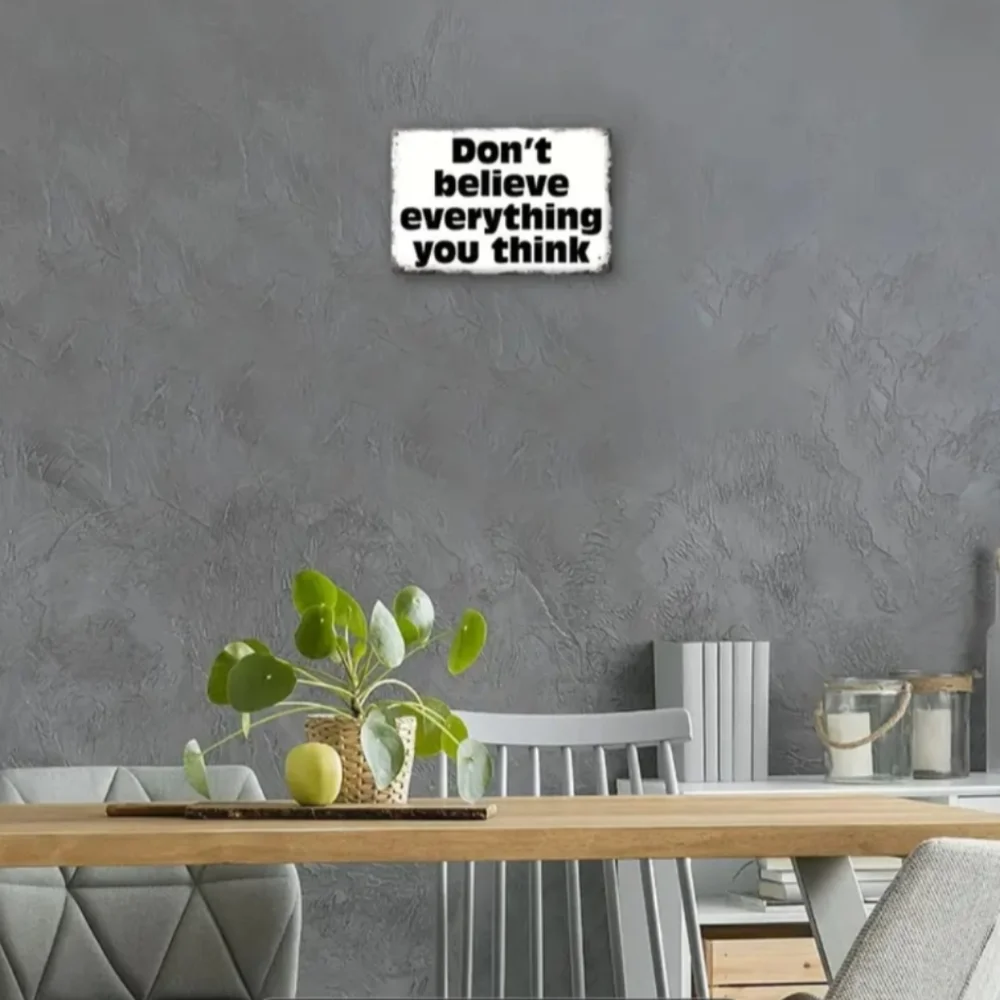 Inspirational Black and White Metal Wall Sign